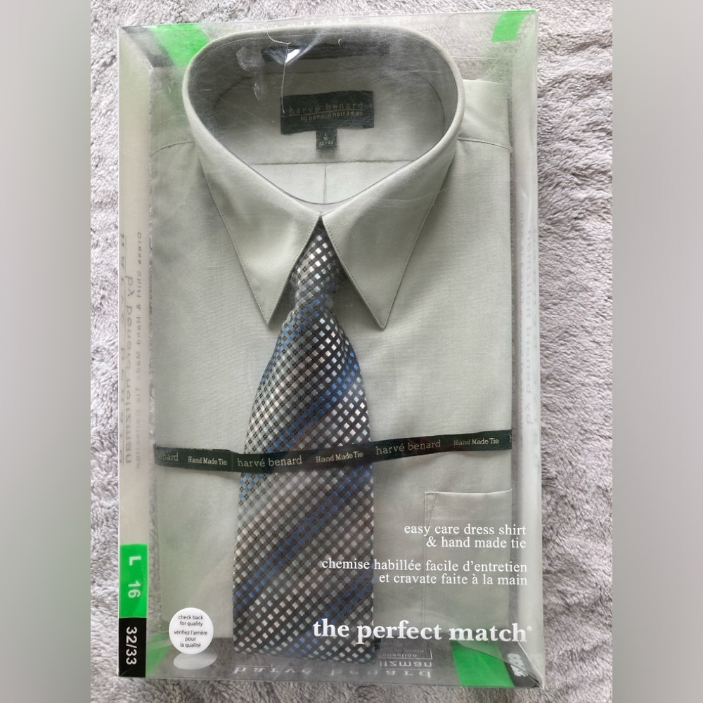 HARVE BENARD Dress Shirt & Hand Made Tie